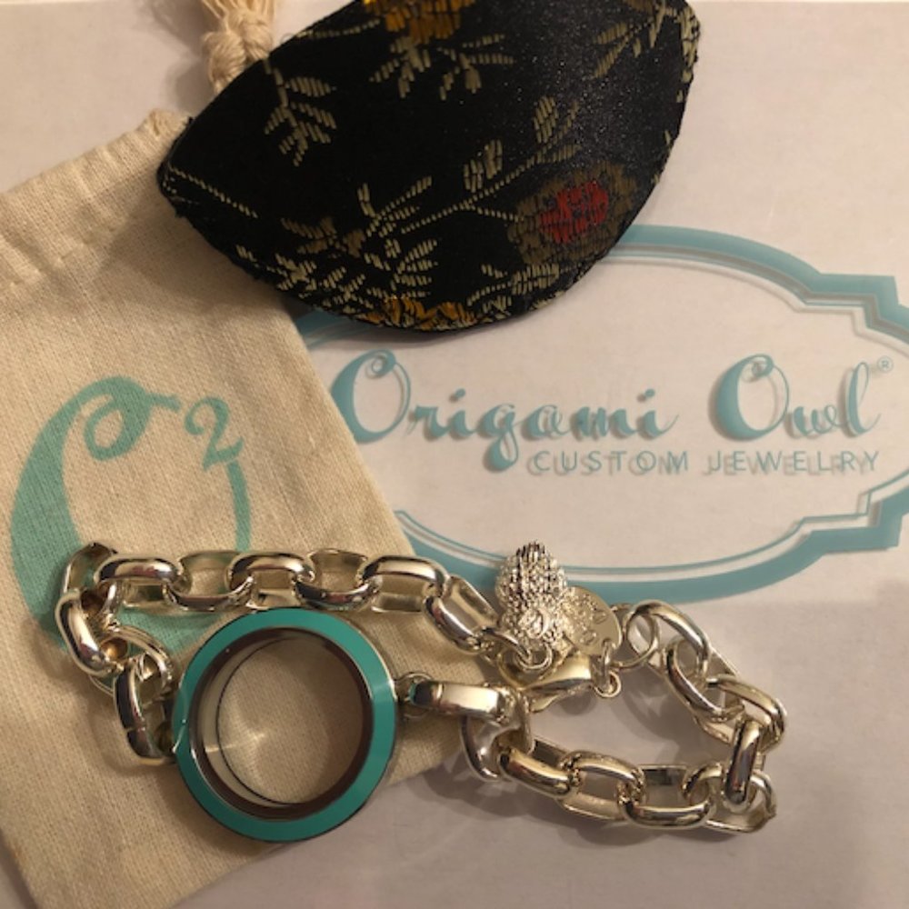 Origami Owl Teal Locket Bracelet